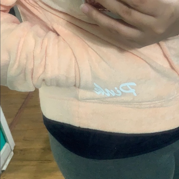 PINK Peach lace-up pullover size medium - Picture 5 of 5